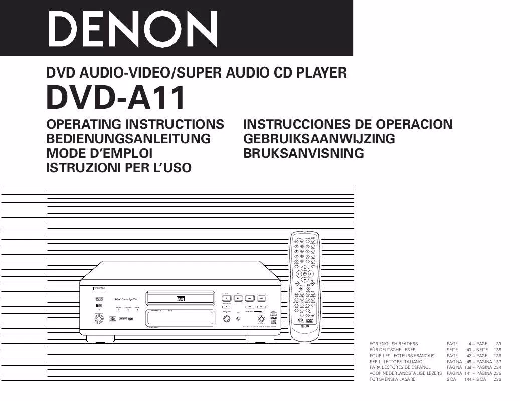 Mode d'emploi DENON DVD-A11