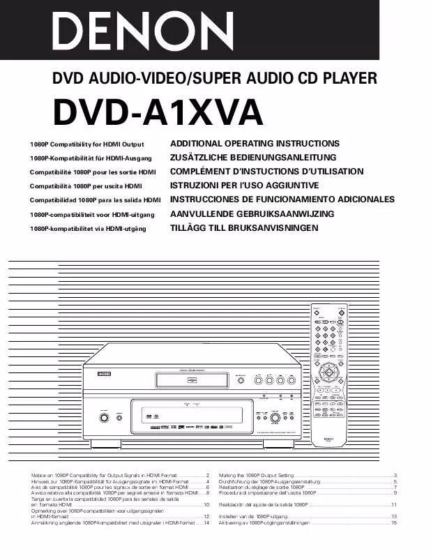 Mode d'emploi DENON DVD-A1XVA