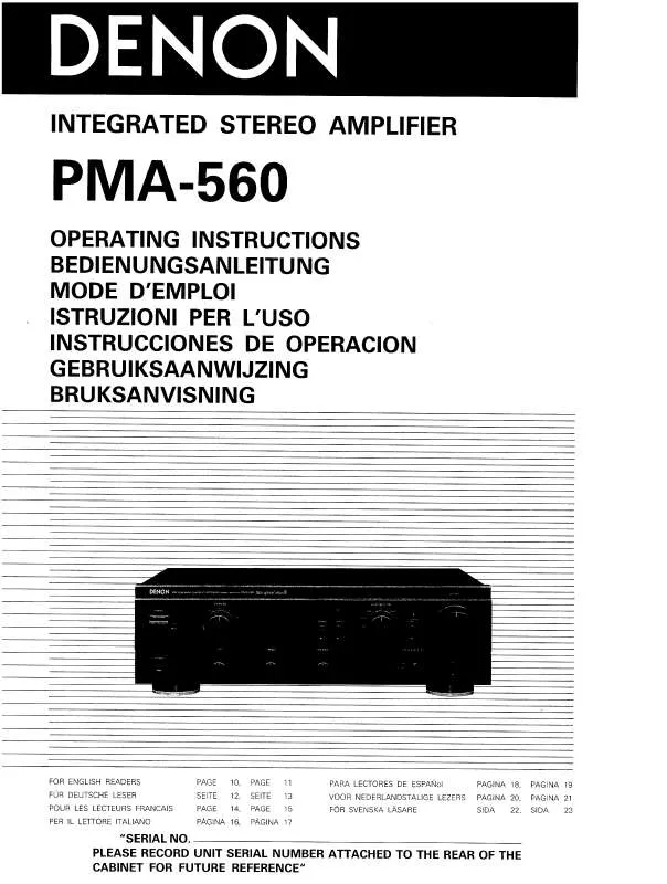 Mode d'emploi DENON PMA-560