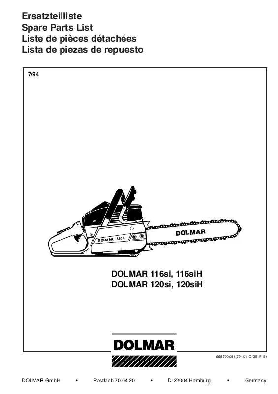 Mode d'emploi DOLMAR 116SI