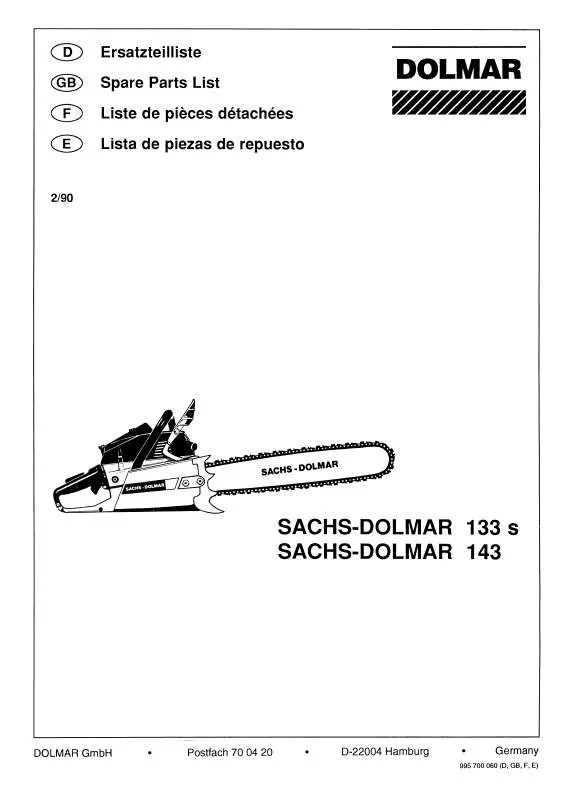 Mode d'emploi DOLMAR 133 S