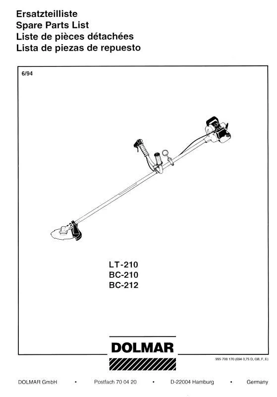 Mode d'emploi DOLMAR BC-210