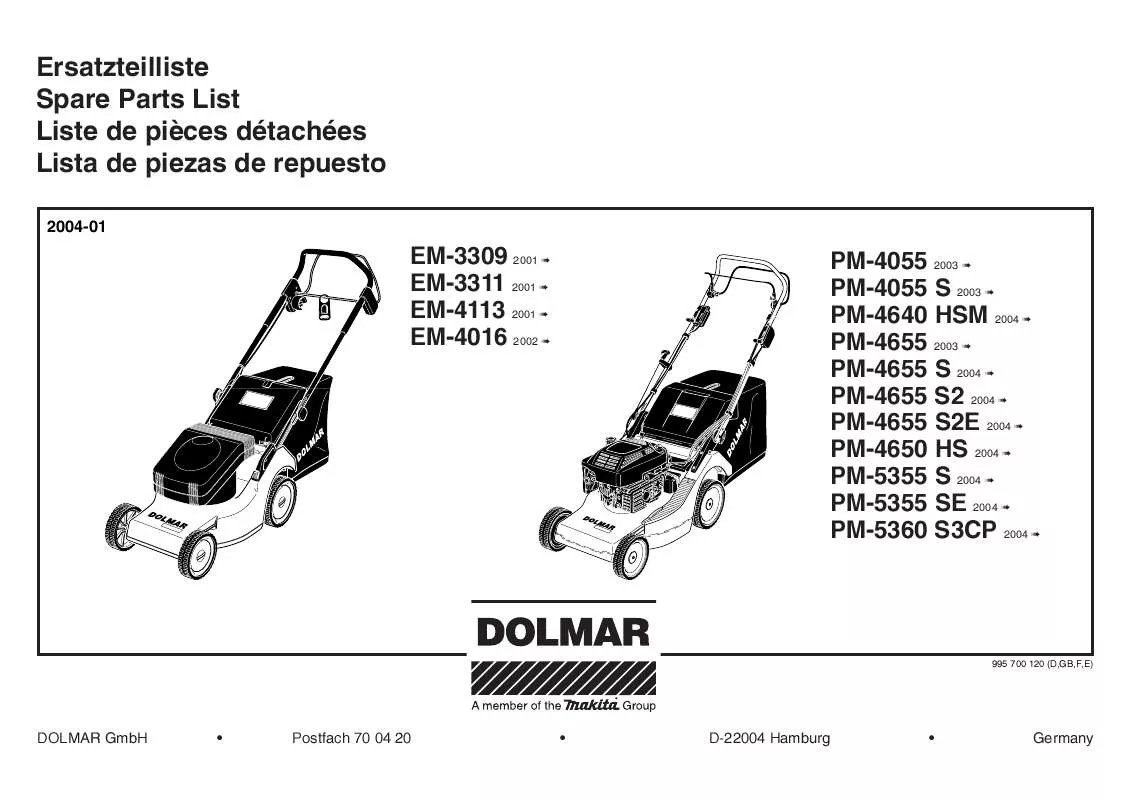 Mode d'emploi DOLMAR EM-4113