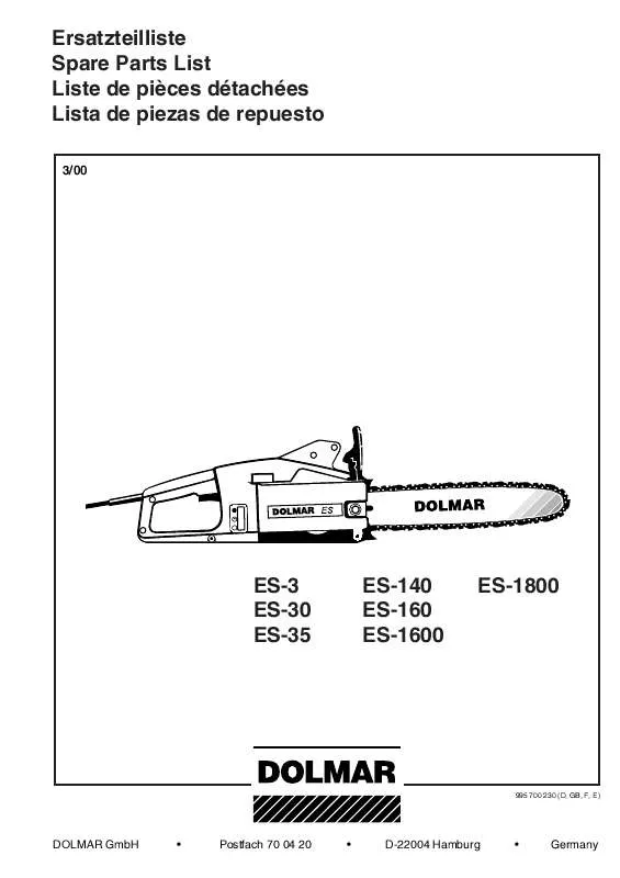 Mode d'emploi DOLMAR ES-160