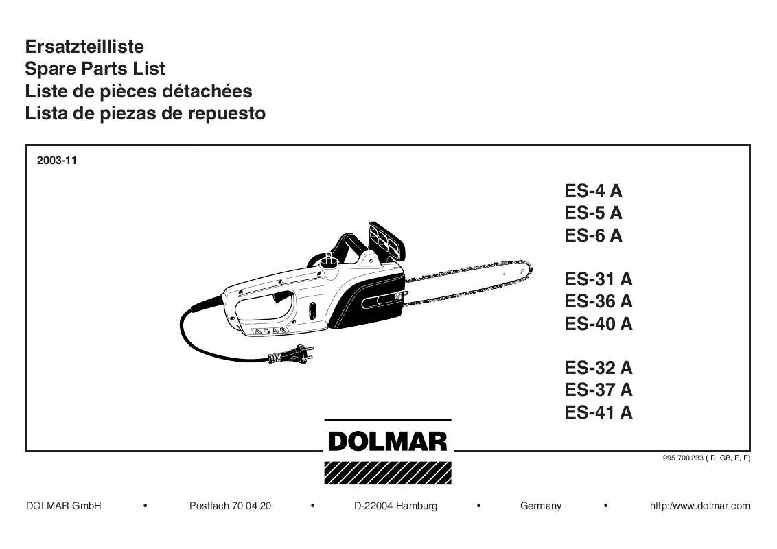 Mode d'emploi DOLMAR ES-36 A