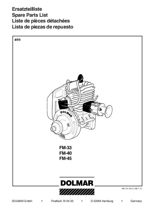 Mode d'emploi DOLMAR FM-40