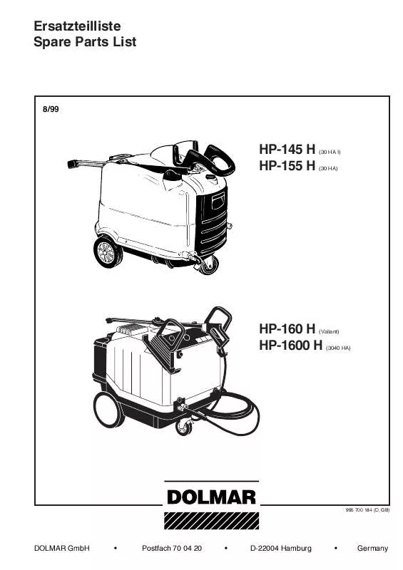 Mode d'emploi DOLMAR HP-160 H