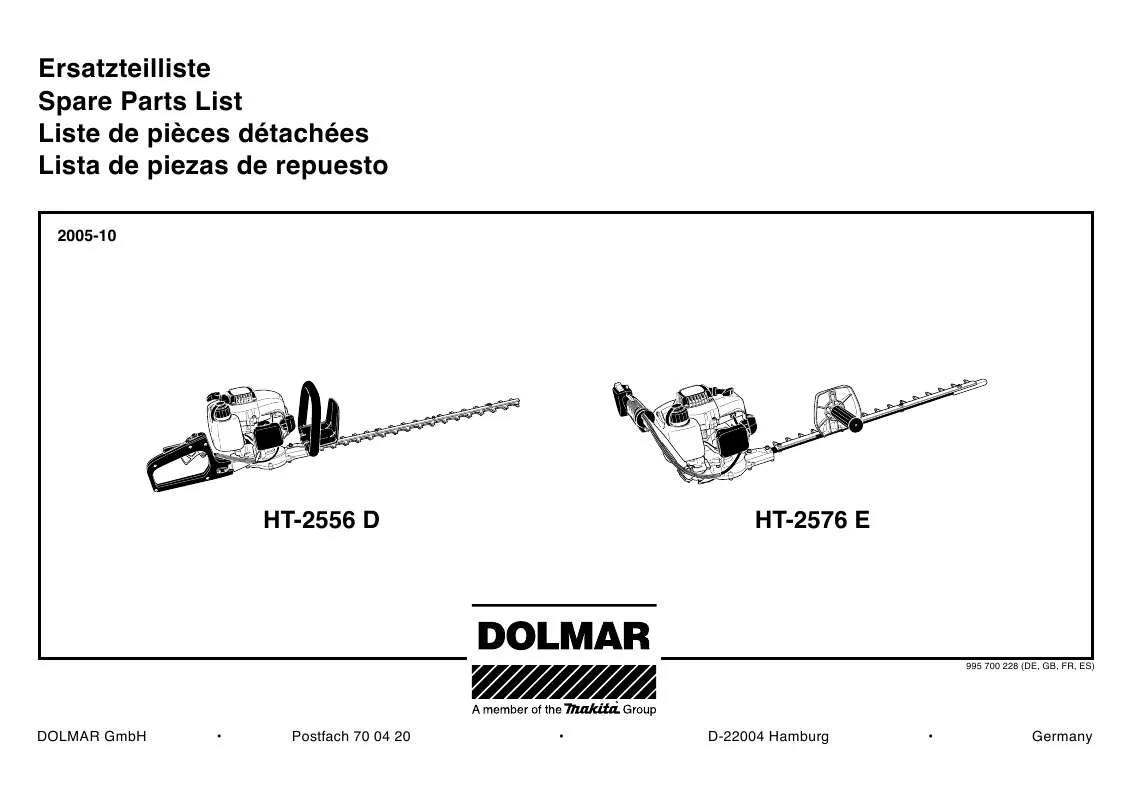 Mode d'emploi DOLMAR HT-2556 D