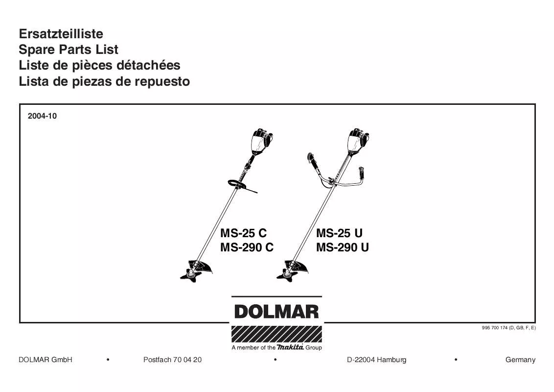 Mode d'emploi DOLMAR MS-290 U