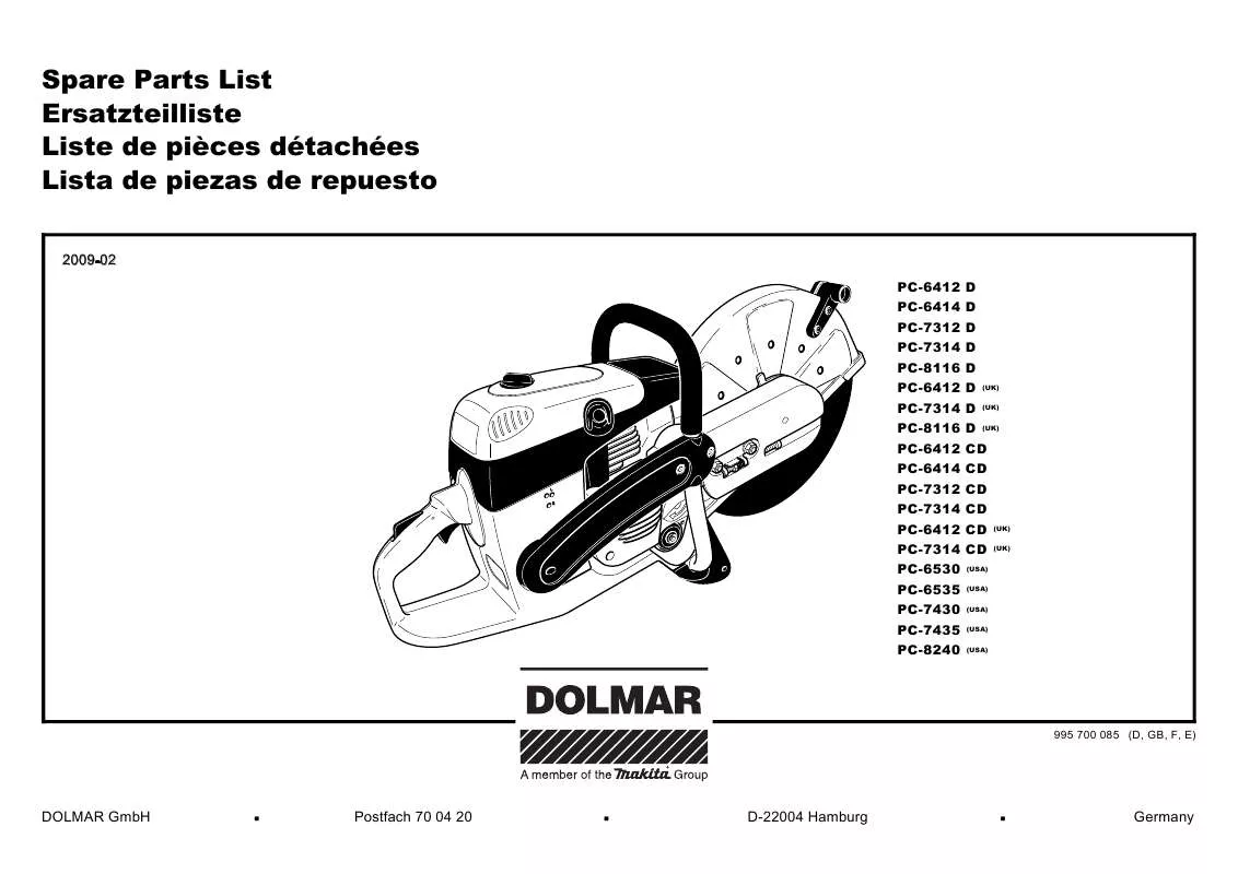 Mode d'emploi DOLMAR PC-6412 CD