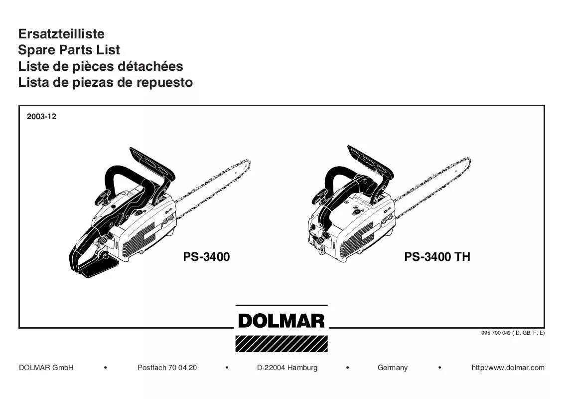 Mode d'emploi DOLMAR PS-3400