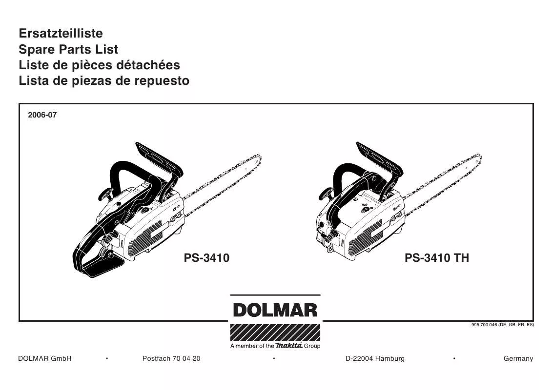 Mode d'emploi DOLMAR PS-3410 TH