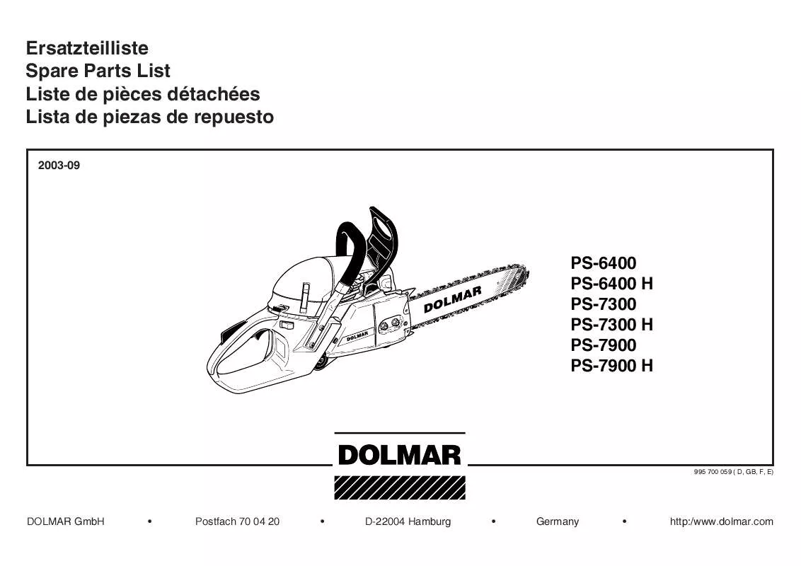 Mode d'emploi DOLMAR PS-6400 H