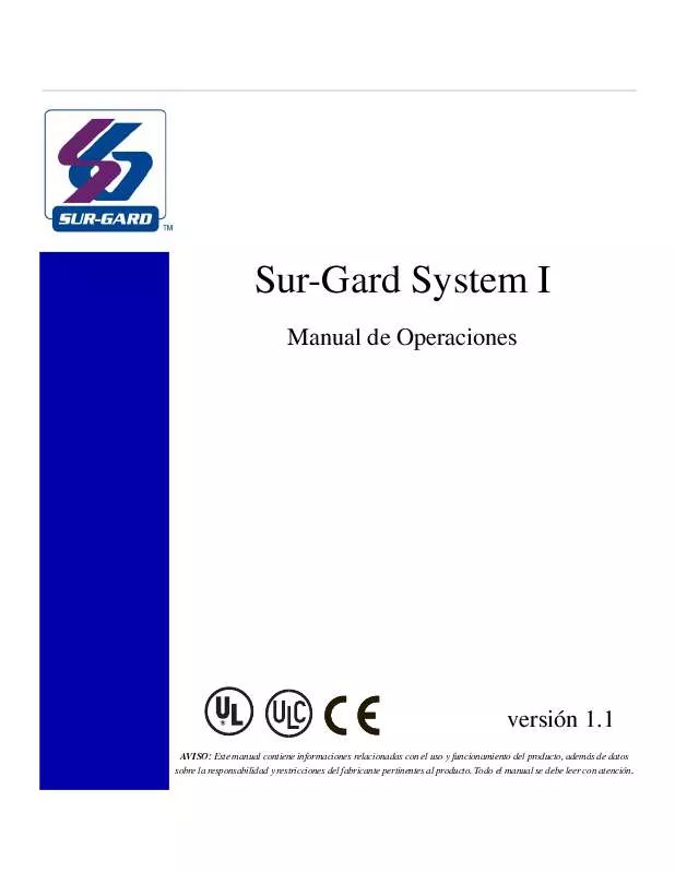Mode d'emploi DSC SUR-GARD SYSTEM 1