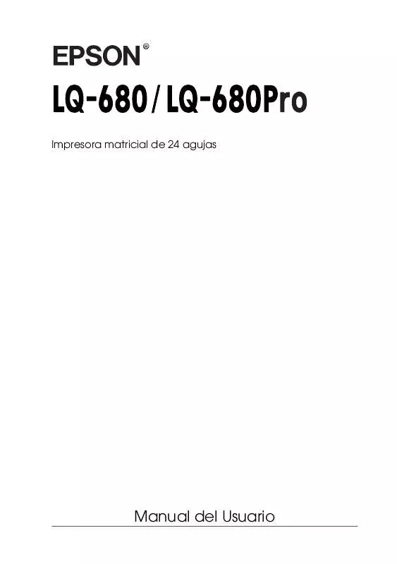 Mode d'emploi EPSON LQ-680 PRO
