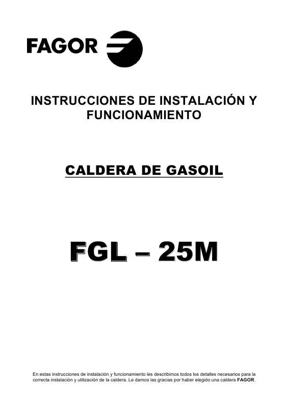 Mode d'emploi FAGOR FGL-25M