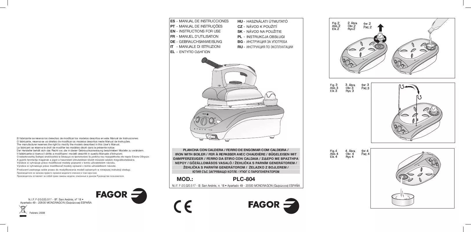 Mode d'emploi FAGOR PLC-804