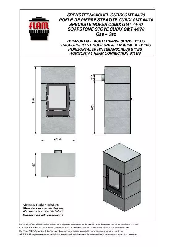 Mode d'emploi FLAM CUBIX GMT 44-70