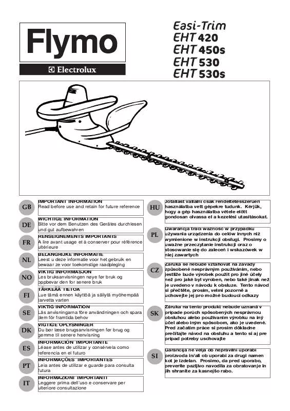 Mode d'emploi FLYMO EHT450S