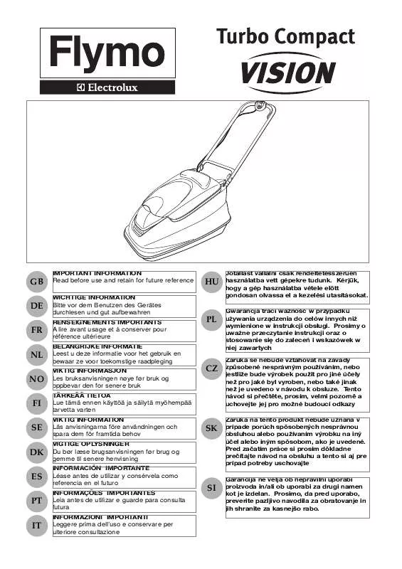 Mode d'emploi FLYMO TURBO COMPACT 330 VISION