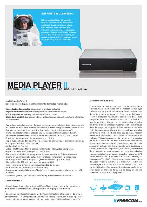 Mode d'emploi FREECOM MEDIAPLAYER II