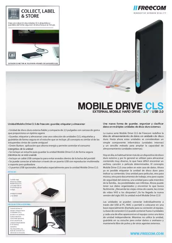 Mode d'emploi FREECOM MOBILE DRIVE CLS