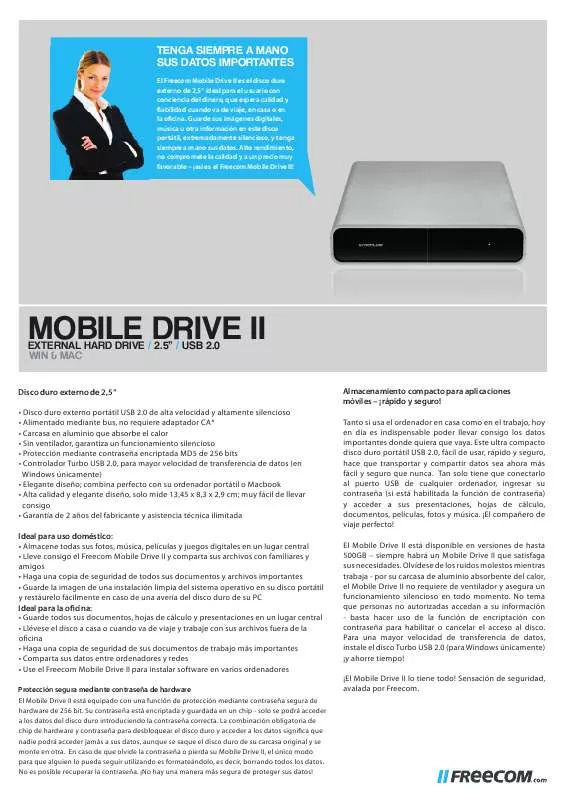 Mode d'emploi FREECOM MOBILE DRIVE II