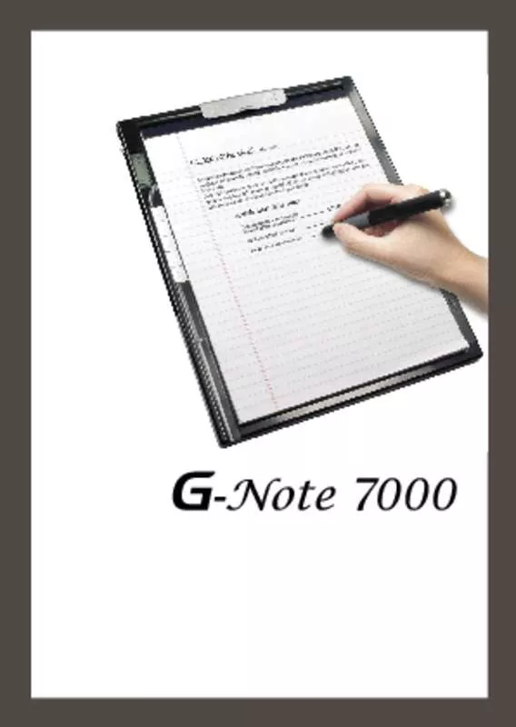 Mode d'emploi GENIUS G-NOTE 7000