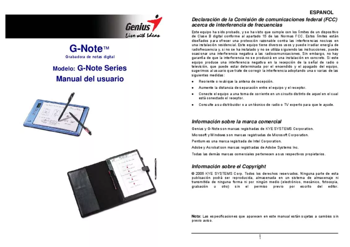 Mode d'emploi GENIUS G-NOTE 7100