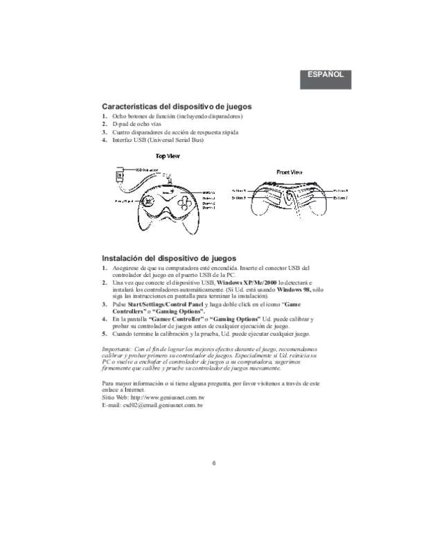 Mode d'emploi GENIUS G08XU