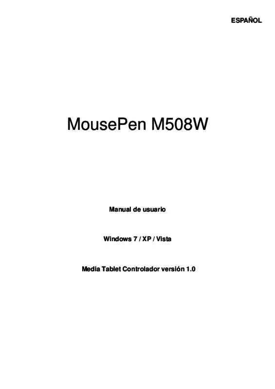 Mode d'emploi GENIUS MOUSEPEN M508W