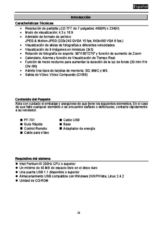 Mode d'emploi GENIUS PF701