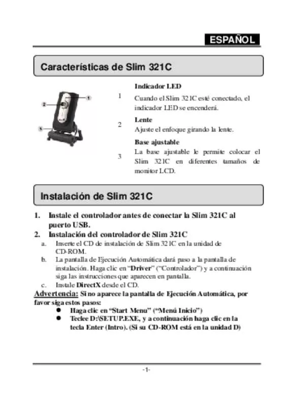 Mode d'emploi GENIUS SLIM 321C