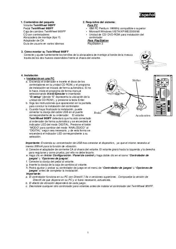 Mode d'emploi GENIUS TWINWHEEL 900FF