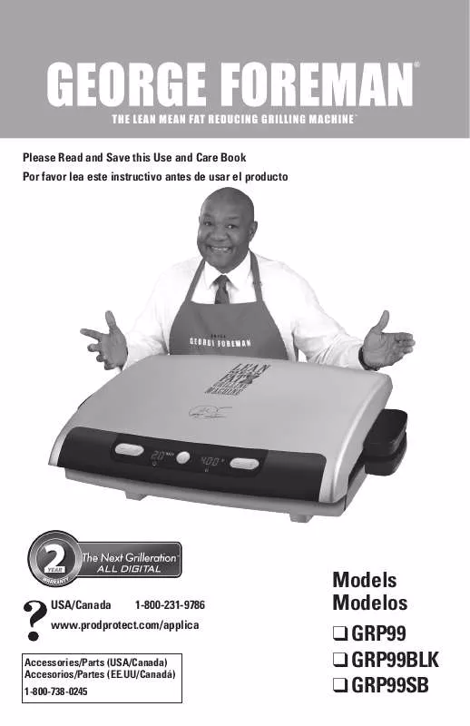 Mode d'emploi GEORGE FOREMAN GRP99BLK