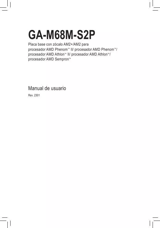 Mode d'emploi GIGABYTE GA-M68M-S2P