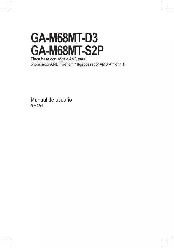Mode d'emploi GIGABYTE GA-M68MT-D3