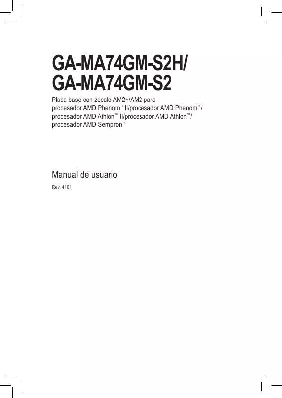 Mode d'emploi GIGABYTE GA-MA74GM-S2H