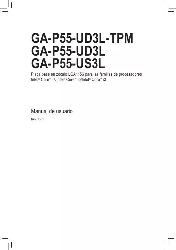 Mode d'emploi GIGABYTE GA-P55-UD3L