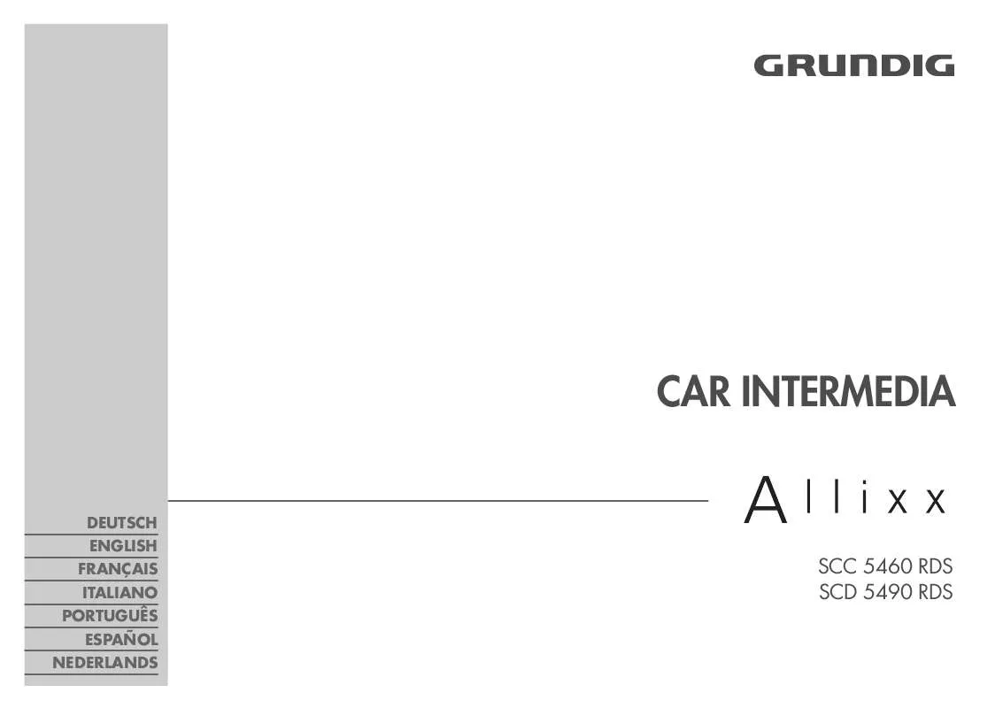 Mode d'emploi GRUNDIG ALLIXX SCC 5460 RDS