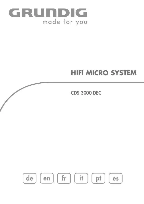 Mode d'emploi GRUNDIG CDS 3000 DEC
