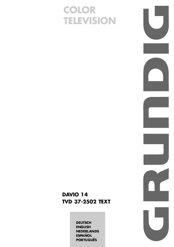 Mode d'emploi GRUNDIG DAVIO 14 TVD 37-2502 TEXT