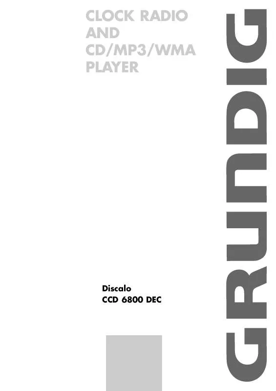 Mode d'emploi GRUNDIG DISCALO CCD 6800 DEC