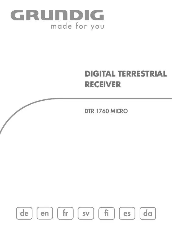 Mode d'emploi GRUNDIG DTR 1760 MICRO