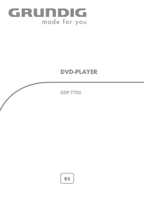 Mode d'emploi GRUNDIG GDP 7700