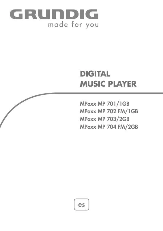 Mode d'emploi GRUNDIG MPAXX 701/1GB