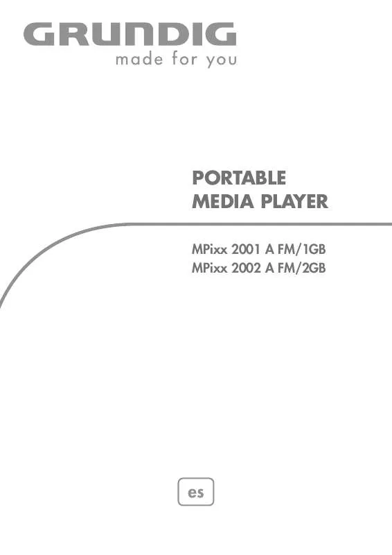 Mode d'emploi GRUNDIG MPIXX 2002 A FM/2GB