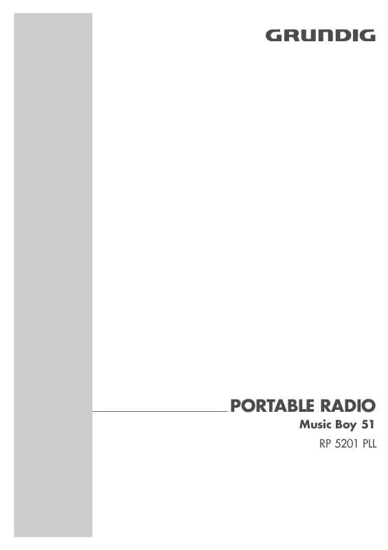 Mode d'emploi GRUNDIG MUSIC BOY 51 RP 5201 PLL