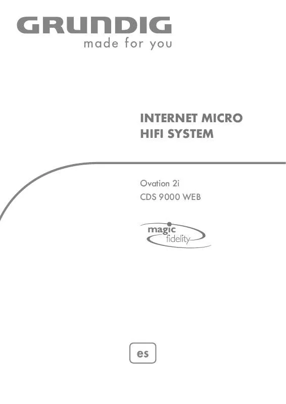 Mode d'emploi GRUNDIG OVATION 2I CDS 9000 WEB