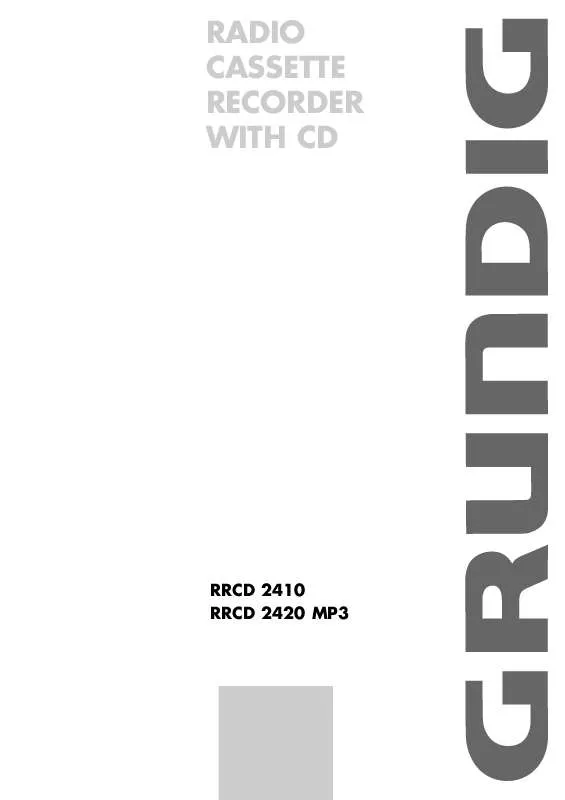 Mode d'emploi GRUNDIG RRCD 2410